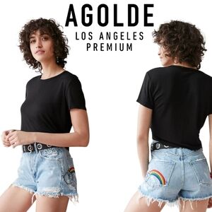 Agolde X UO Jaden Embroidered Shorts